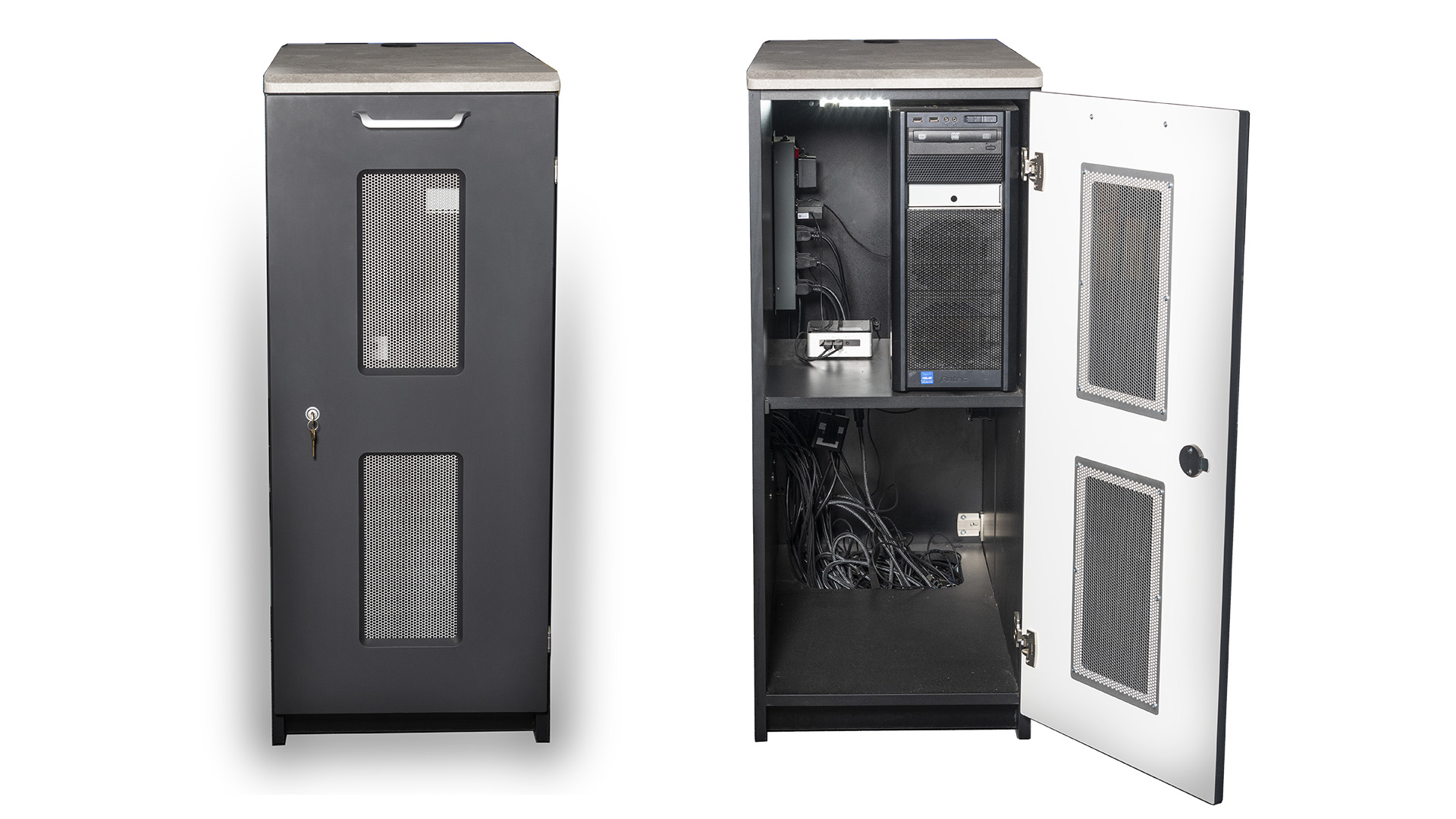 Xybix | Storage and Accessories | 911 Dispatch Desk Treadmill and Bike